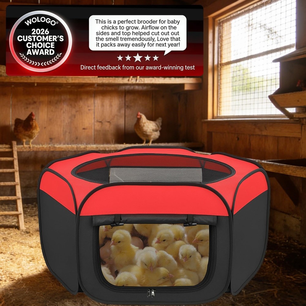 Chicken Brooder Box for Chicks - Pop Up Chick Starter Kit and Brooder Pen