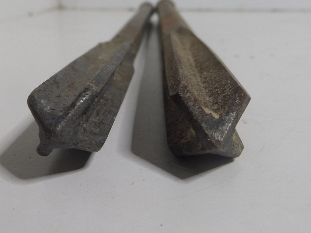 2 masonry chisel steel drills vintage mining masonry work