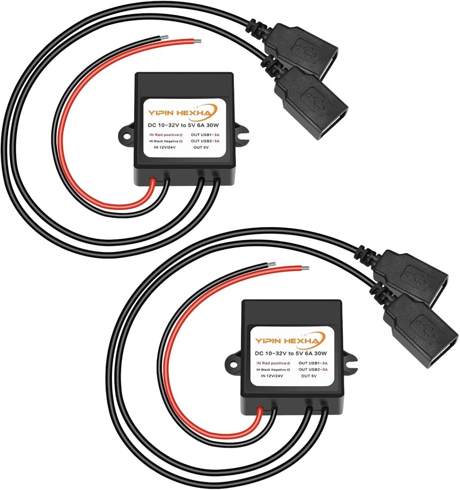 DC Buck Converter 5V 6A 30W Dual USB Power Module for DIY, Solar, Car