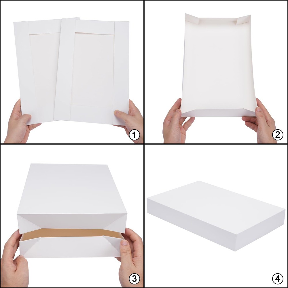 16pcs Gift Boxes with Lids for Presents White Robe Boxes Shirt Boxes Bulk for...