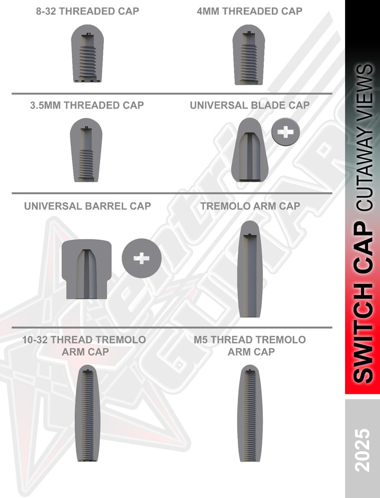 Xentric Guitars - AURORA Series Resin Guitar Switch Caps