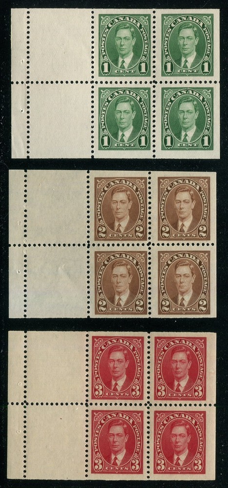 Canada #231a, 232a, 233a Mint Booklet Panes