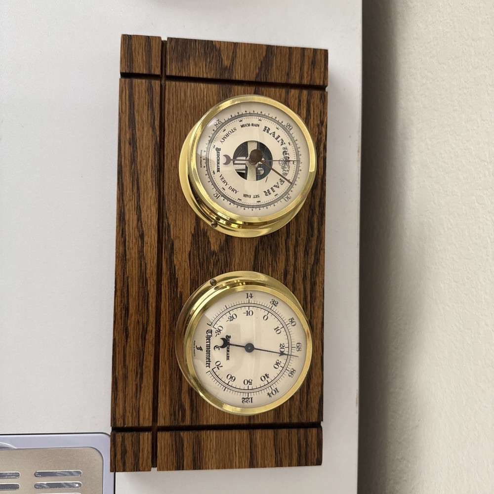 Vintage Benchmark Weather Station Thermometer & Barometer
