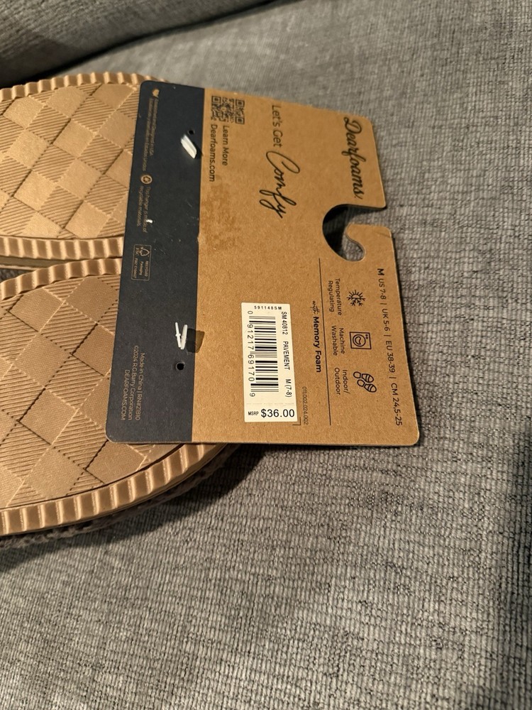 dearfoam slippers mens 7-8