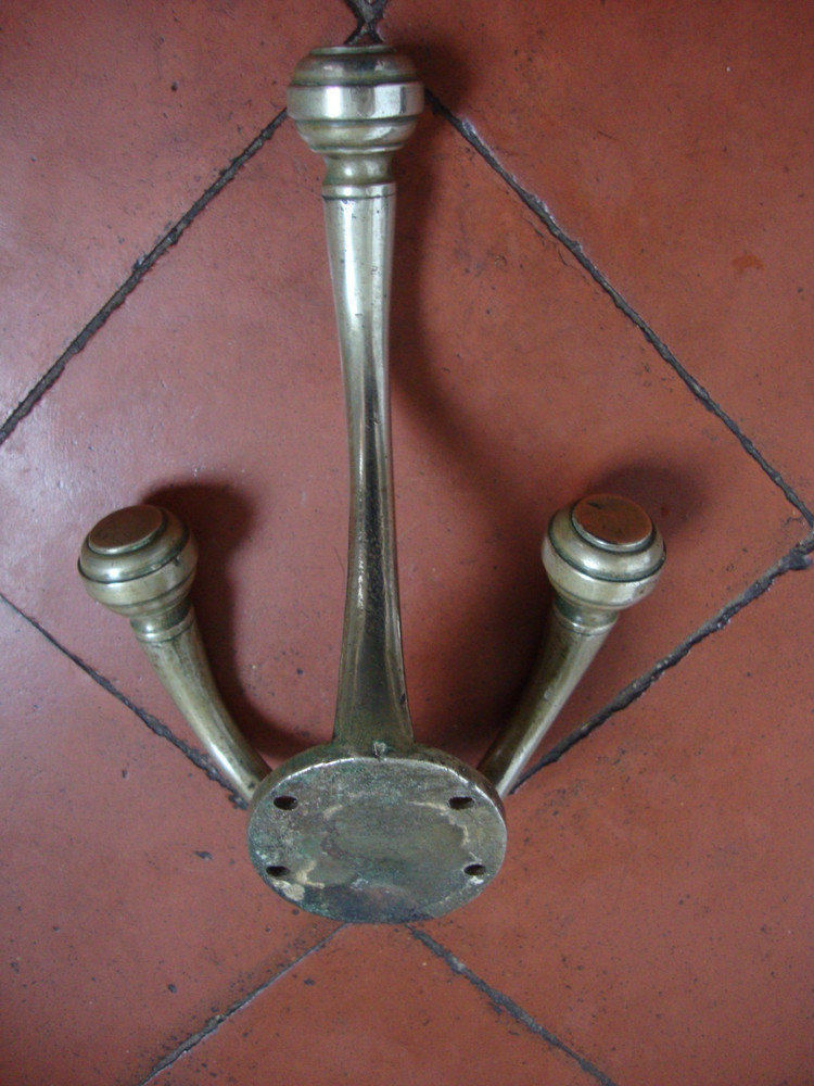 Antique superb quality German silver solid Nickel large coat hook