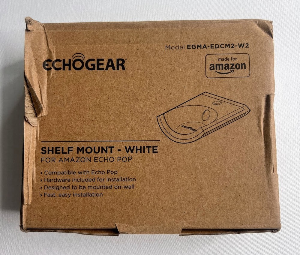 ECHOGEAR Shelf Wall Mount for Echo Pop 2023 Glacier White Made for Amazon
