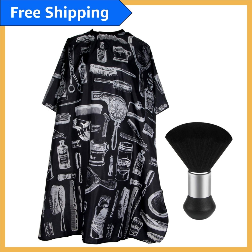 Adjustable Hair Cutting Cape with Soft Duster Brush – Full Coverage 47x56