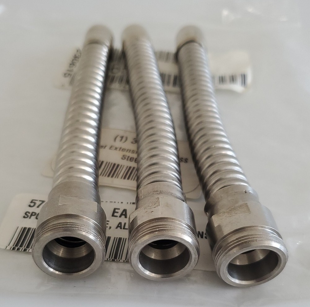 *NEW* LOT OF 3 Justrite Flexible Faucet Extensions Stainless Steel + Warranty!