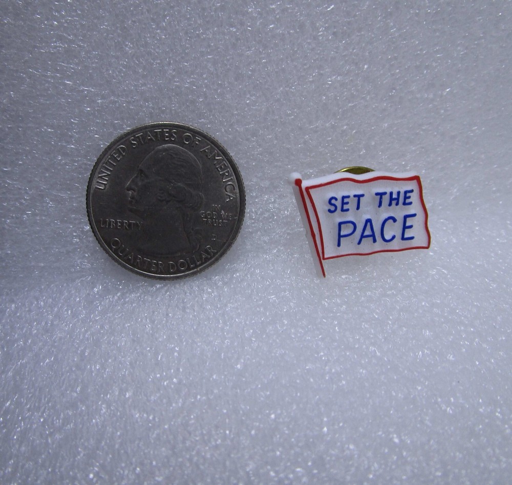 Set The Pace Flag Plastic Pin