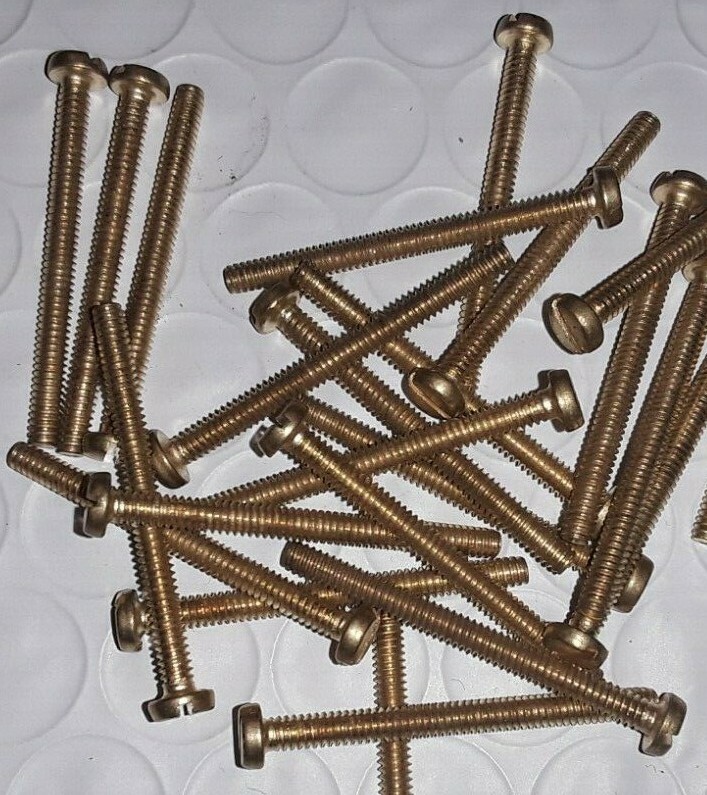 #2-56 X 1" PAN HEAD SLOTTED, SOLID BRASS, MACHINE SCREWS, SELECT QTY