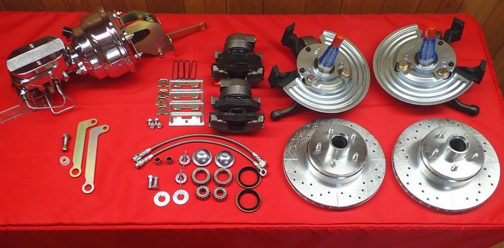Mopar  A B E body front power disc brake conversion 5 on 4.5 chrome