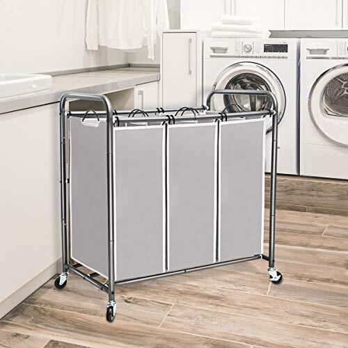 STORAGE MANIAC 3 Section Laundry Sorter, 3 Bag Laundry Hamper Assorted Colors