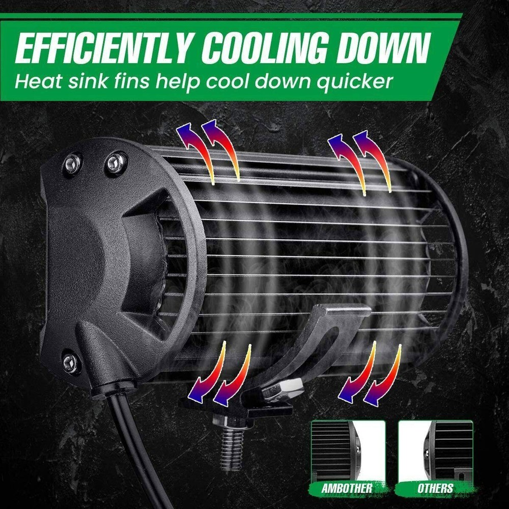 2pcs 7" Rectangular Marine Pontoon Docking Led Work Lights Boat Head Light 12V