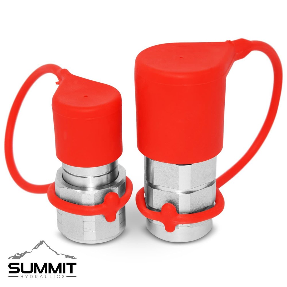 3/8" NPT Flat Face Hydraulic Quick Connect Coupler / Coupling Skid Steer, 2 Sets