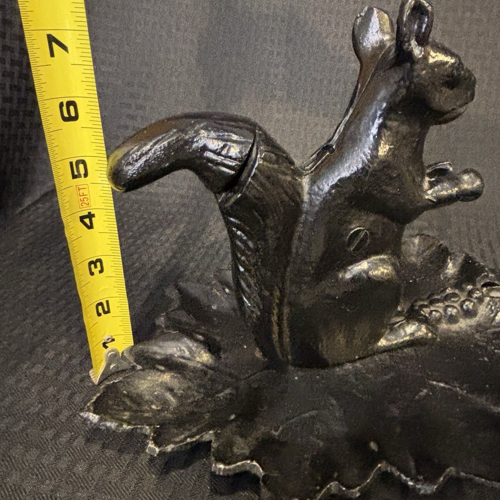 Vintage Cast Iron Squirrel Nutcracker Leaf Grape Base Heavy Mechanical Tool