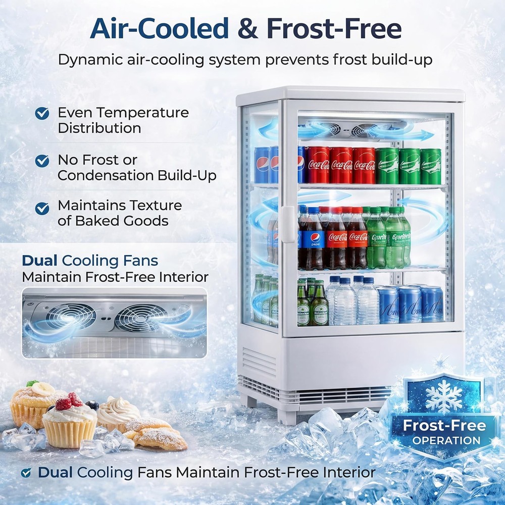 Commercial Countertop Display Refrigerator, 2.0 Cu.Ft Refrigerated Display Case