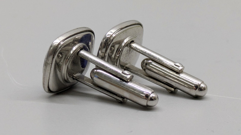 ☑️ Vintage ANSON Blue Enamel Masonic Cuff Links Preowned Boxless