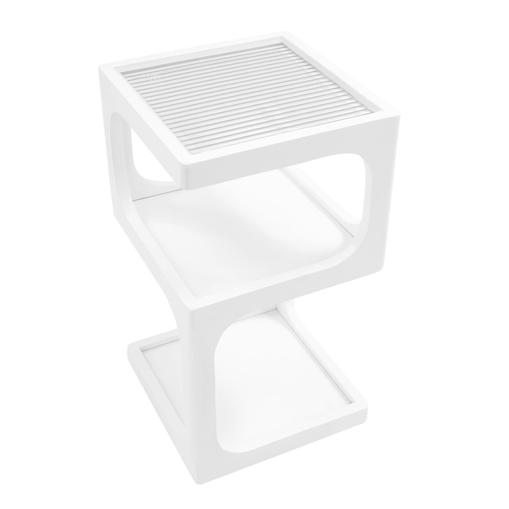 3-Tier Solid Wood Nightstand, End Table for Small Spaces with Open Storage