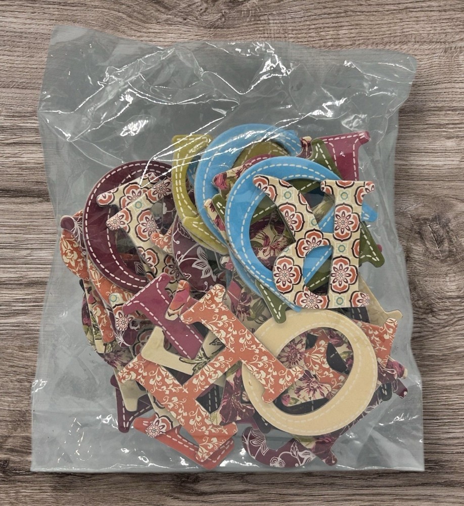 Autumn Bouquet Alphabet Chipboard Letters 52 Piece Scrapbook NEW