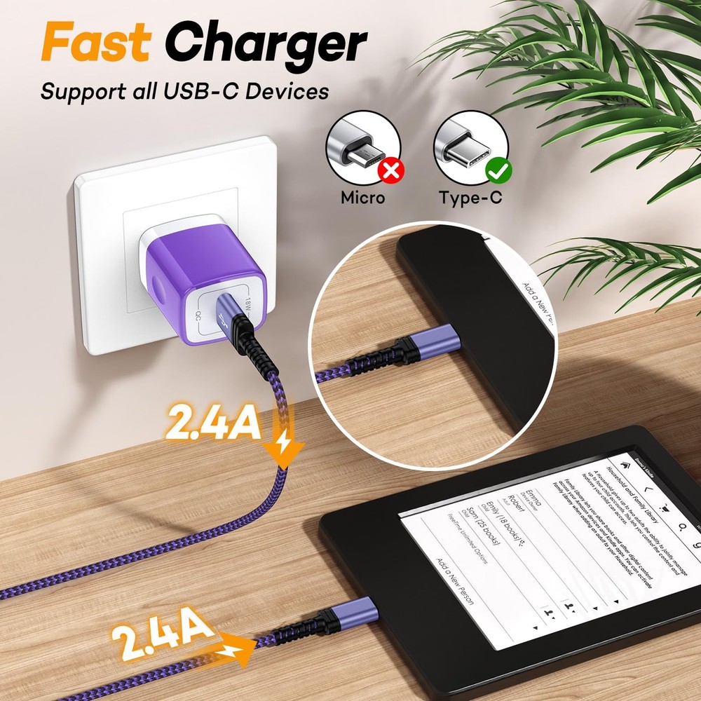 Amazon Tablets Charger Cord Replacement Fire Charging Cable for 6.6 feet, 6ft