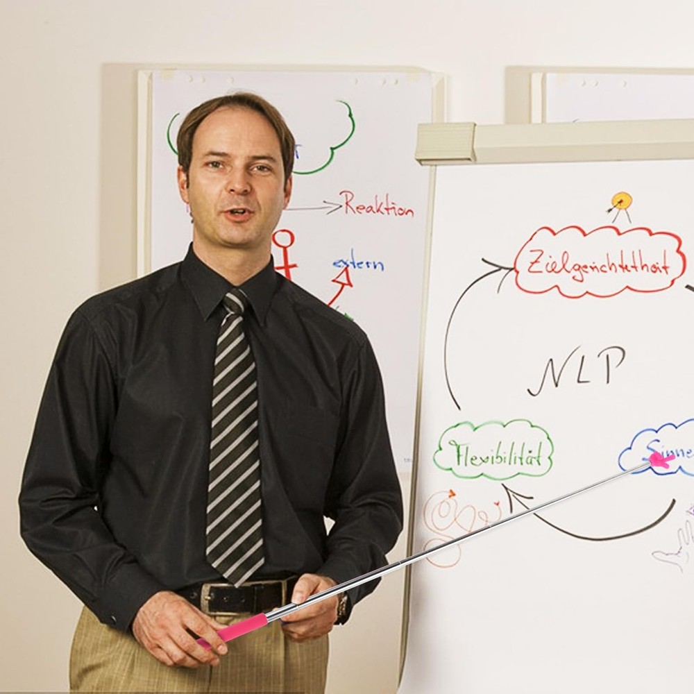 DIVINA VITAE Telescopic Teacher Pointer Extendable Stick for Pink