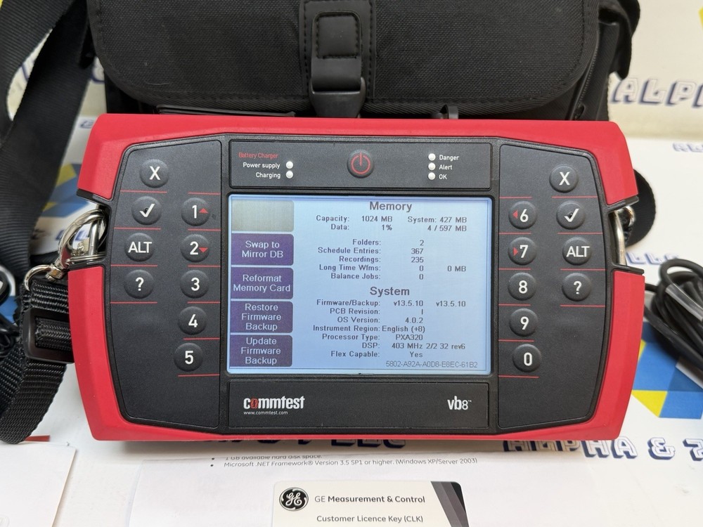 GE Commtest VB8 Ascent Level 2 CLK Software License Key Untested