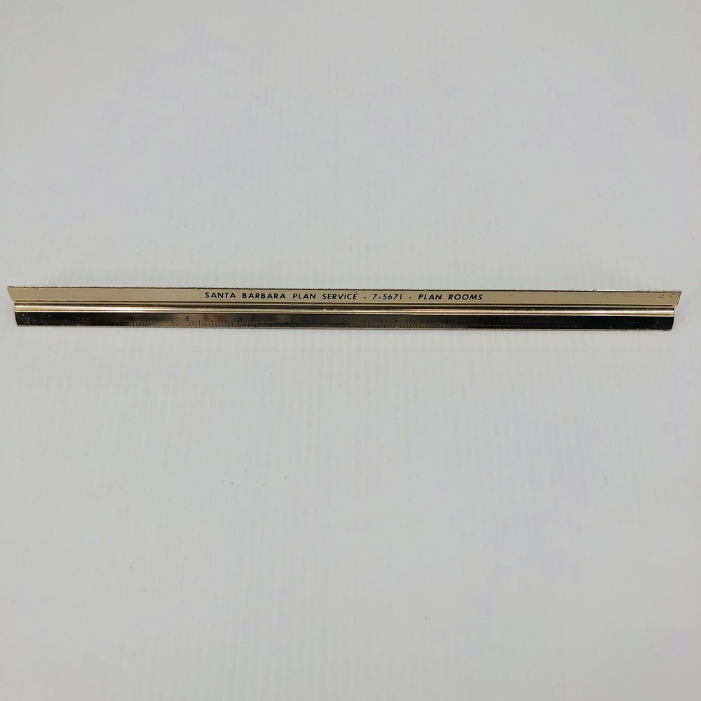 Advertising Metal 12" Triangular Architectural Ruler Santa Barbara Plan Service