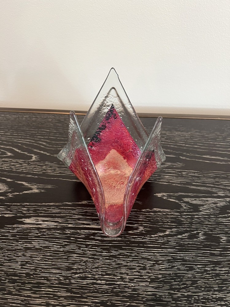 Studio Art Glass Handkerchief Candle Holder