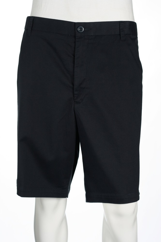 Dockers Mens Flat Front Walking Shorts 42 Navy Cotton Spandex Solid Casual Basic