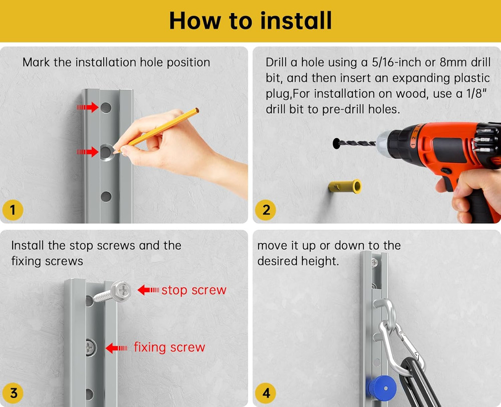 Wall-Mounted Anchor Fitness System - Adjustable, Multi-Functional, Space Saving