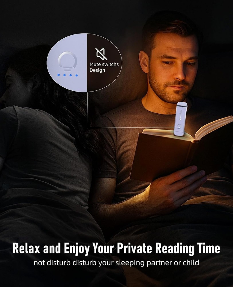 Lightweight Clip-On Reading Light with Adjustable Brightness – For Cozy Nights