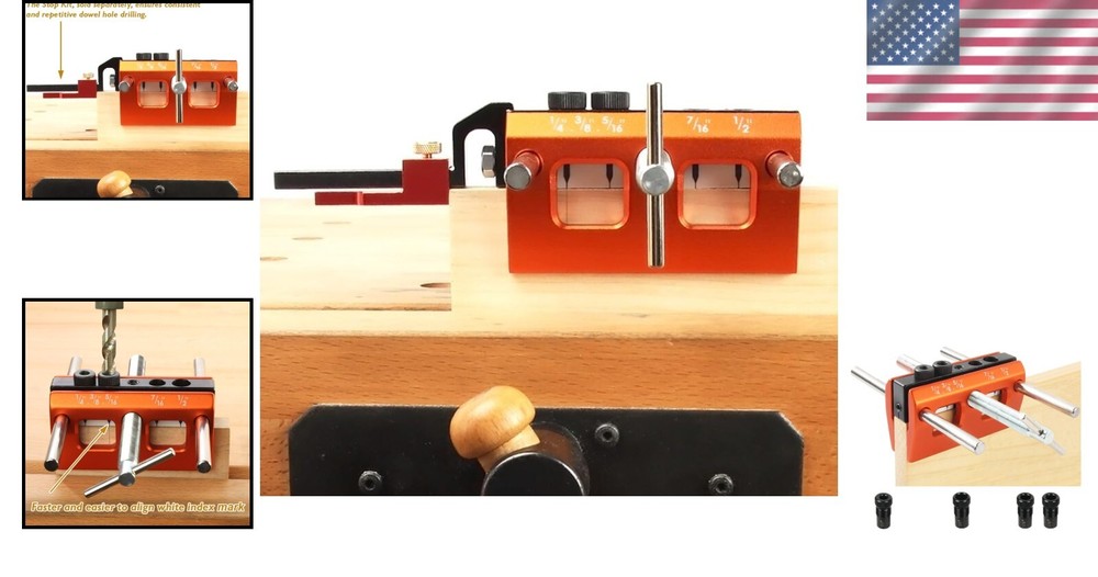 All-in-One Doweling Jig with Multiple Drill Sizes for Efficient Woodworking