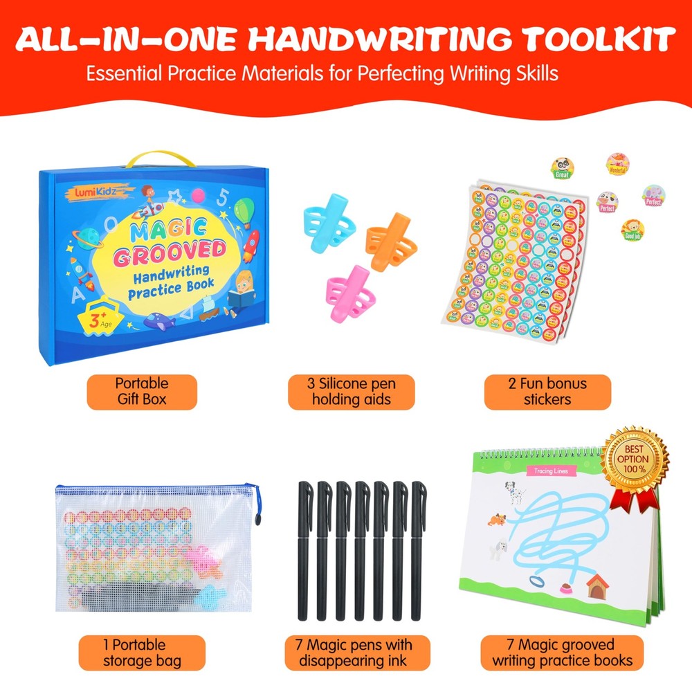 Magic Grooved Writing set Kids Handwriting Practice Books set New
