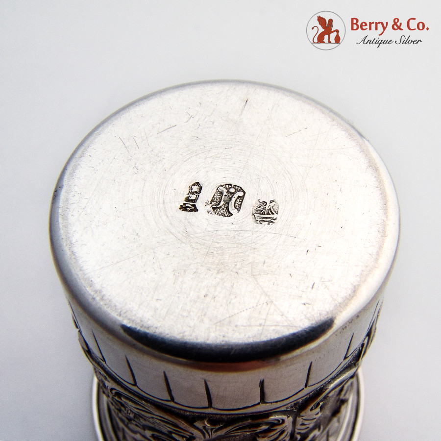 Ornate Beaker Architectural Repousse Designs 800 Silver Hanau