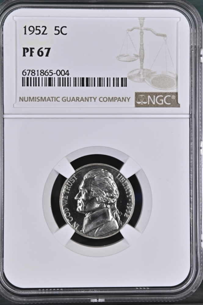 1952 Proof Jefferson Nickel NGC PF 67