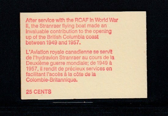 CANADA Stanraer Flying Boat (586a) MNH booklet