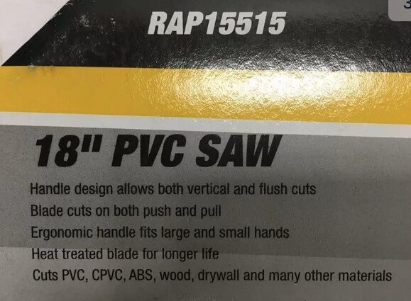 Raptor 18" PVC Saw RAP15515