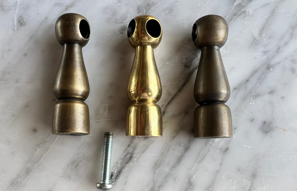 solid brass Cotswold gallery shelf rail ship railing 2 uprights & 1 meter rod