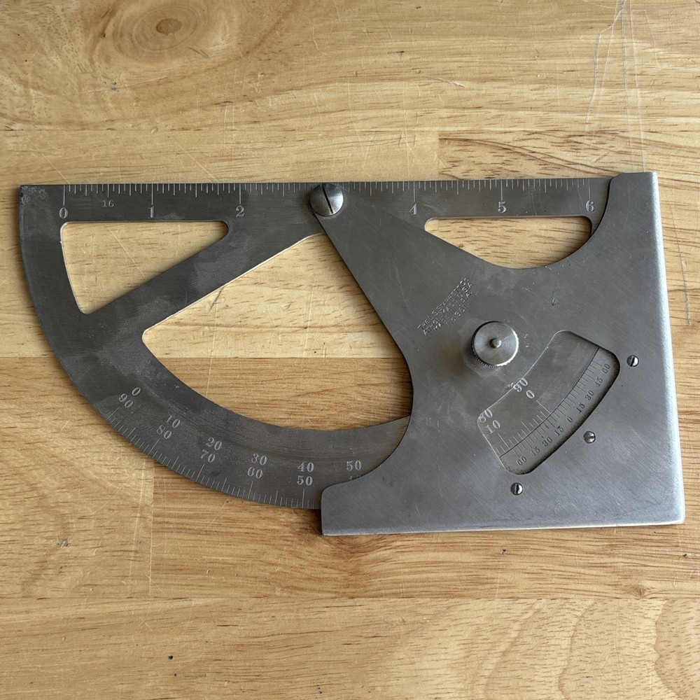 Starrett Draftsman Protractor No. 361 Machining Drafting Engineering Vtg USA