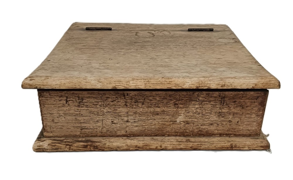 small Antique wood table desk document box writing slope clercks desk