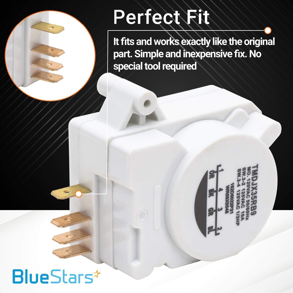 BlueStars Ultra Durable WR9X483 Refrigerator Defrost Timer Replacement White