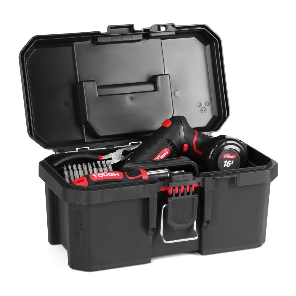 13-Inch Toolbox – Heavy-Duty Resin Storage with Padlock Compatibility &