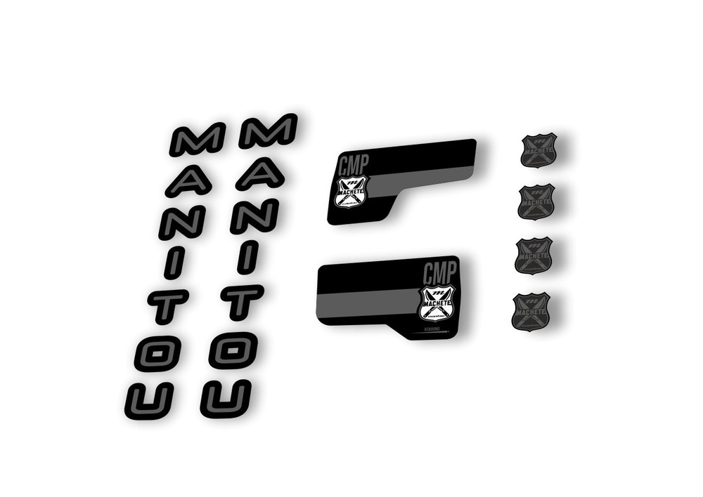 Manitou Machette Comp 2020 Fork Suspension Decal Kit Sticker Set Gray