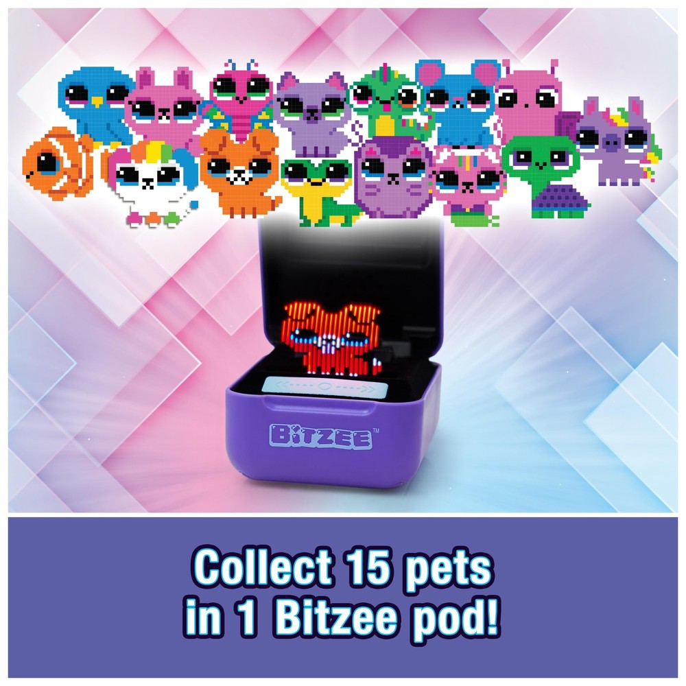 Bitze Interactive Toy Digital Pet and Case with 15 Animals Inside React to T...