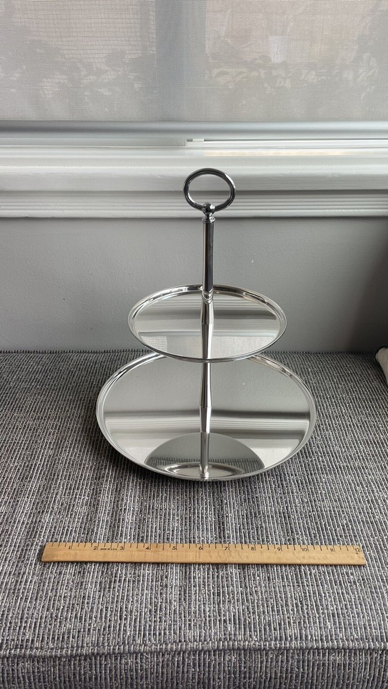 2 Tier Silver Plated Pastry Stand Made In Italy