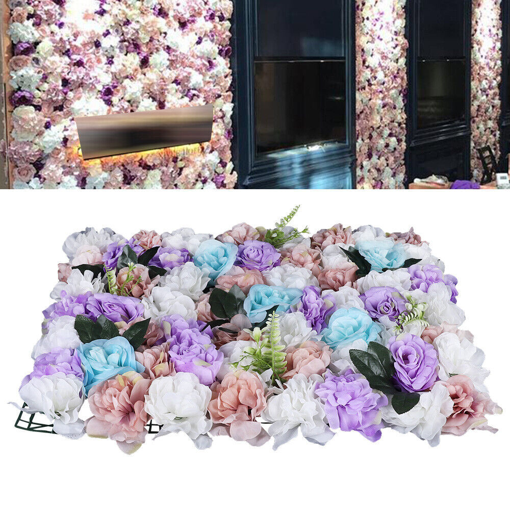 12 Pcs DIY Flowers Wall Frames Artificial Flower Grid Panels Plastic Flower Wall