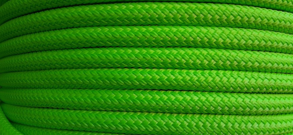 9/16 " x 100 ft. Double Braid-Yacht Braid Polyester Rope.Lime. Made in USA