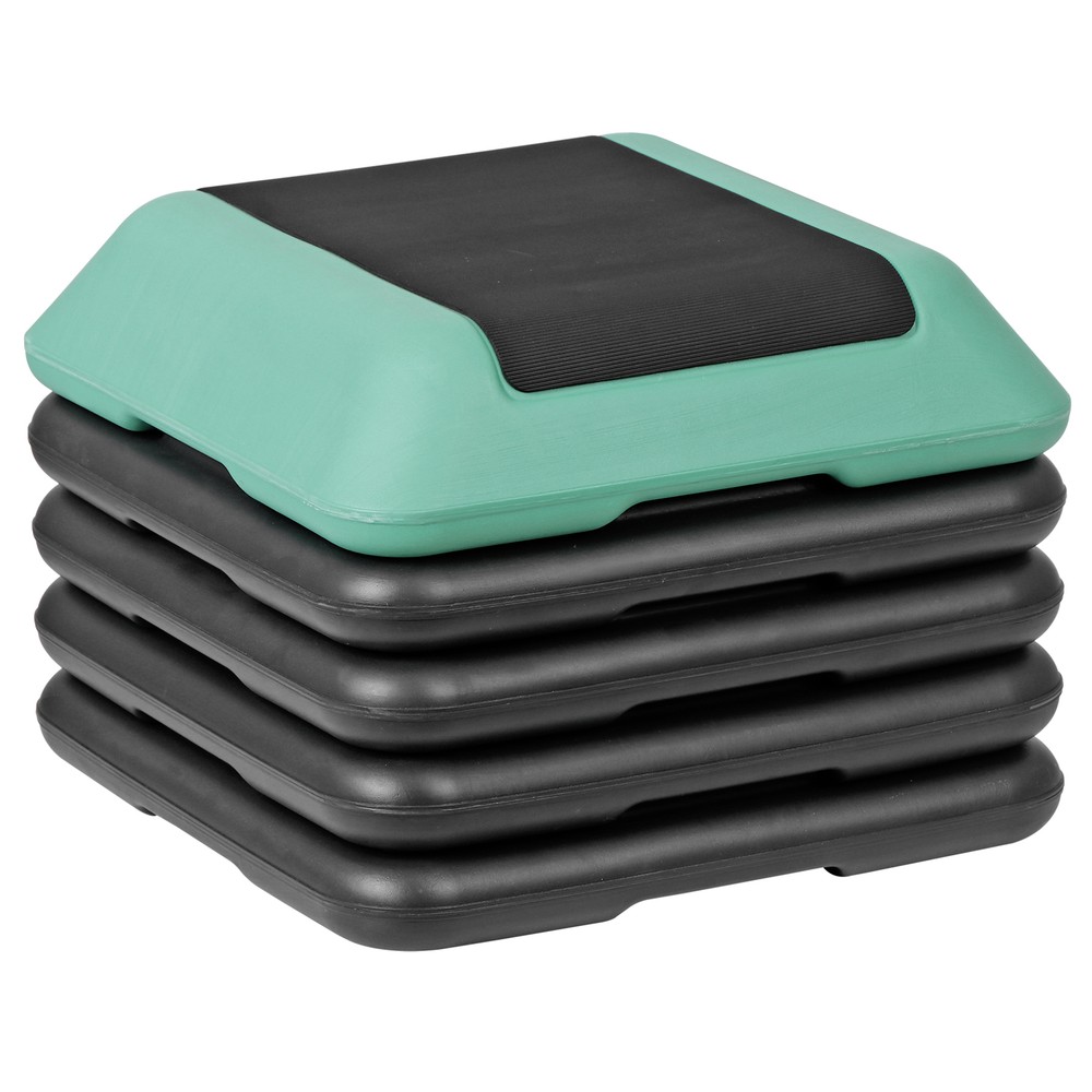 16"x16" Adjustable Step Aerobic Stepper Platform 4"-12" Exercise Workout Green