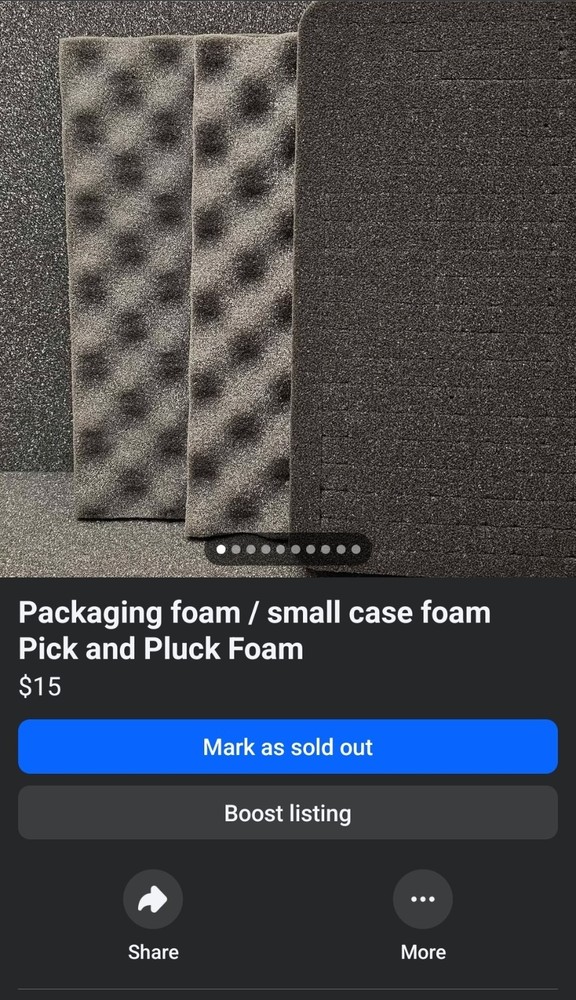 Packaging foam / small case foam Pick and Pluck Foam