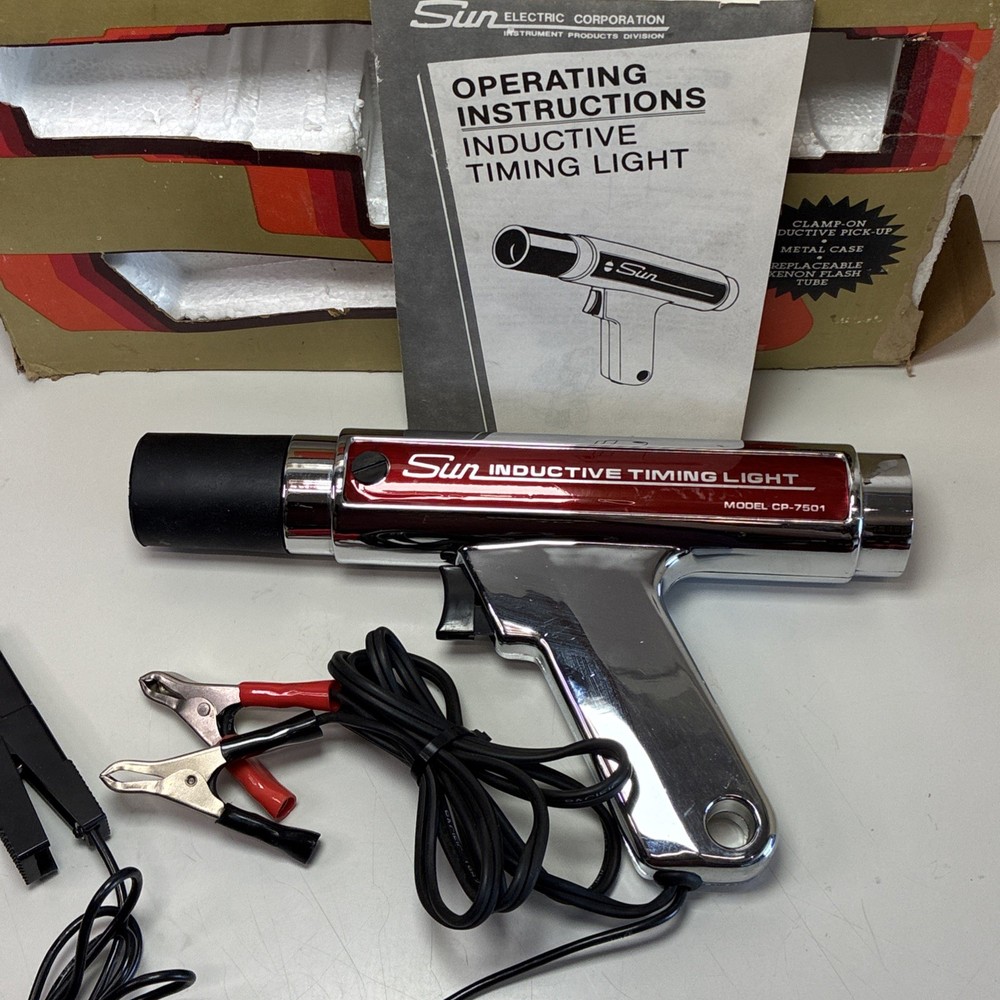 Sun Inductive Timing Light Model CP-7501 Engine Timing Light Box Manual Untested